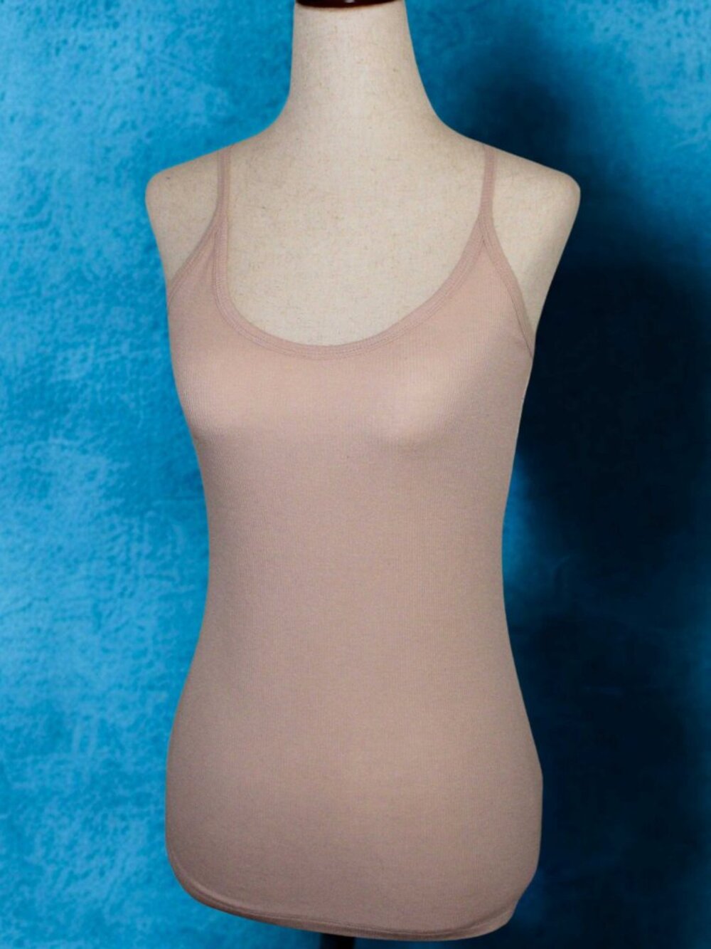 Tarte Nude Ribbed Knit Spaghetti Strap Longline Cami Tank Top Size Medium